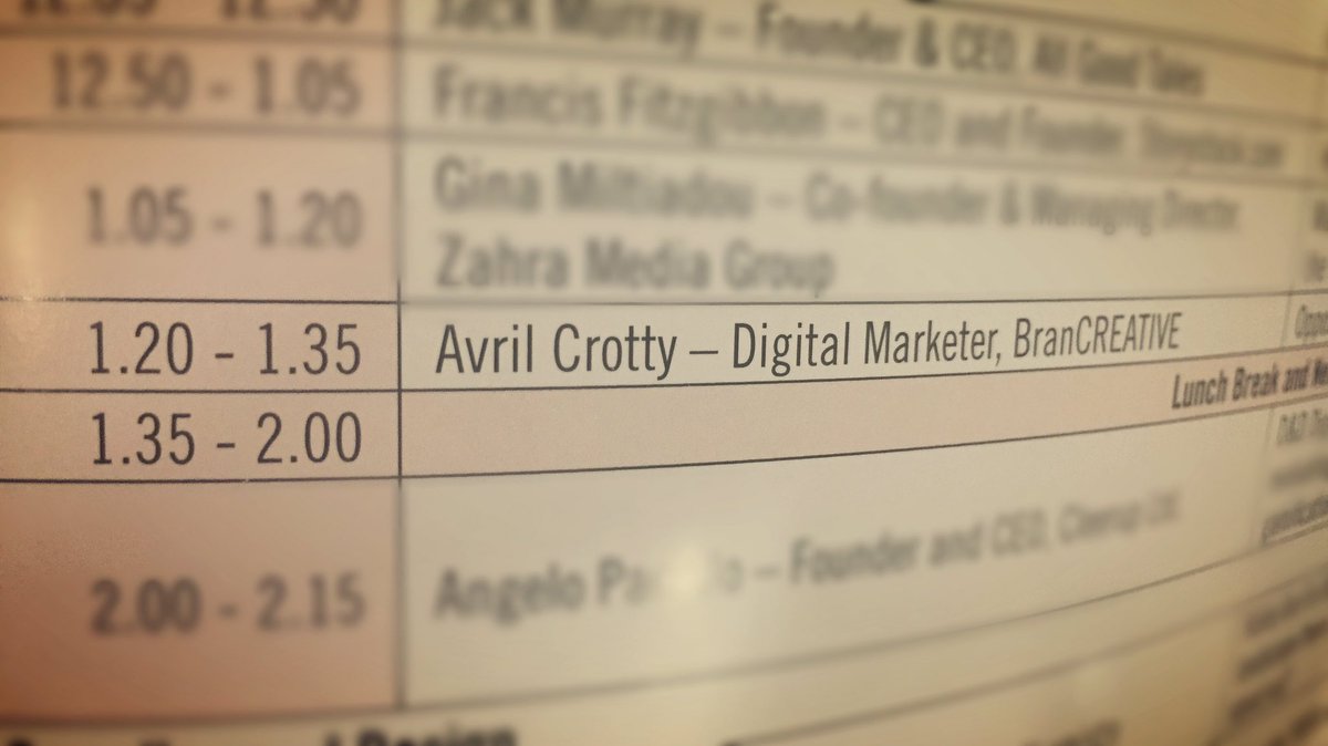 Come check out <a href="/AvrilCrotty/">Avril Crotty</a> <a href="/techconnectlive/">Tech Connect Live</a> Seminar 7 later today to see if opposites really attract! #TCLIVE17 #crestivity #analytics