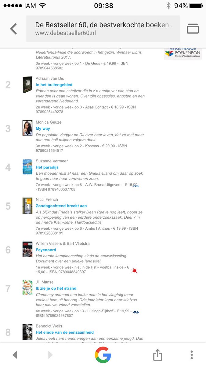 Supertrots op de spectaculaire (op 6) binnenkomst in de #Bestseller60 van ons (met <a href="/BVlietstra/">Bart Vlietstra</a>) boek over #Feyenoord. Leve de lezer.