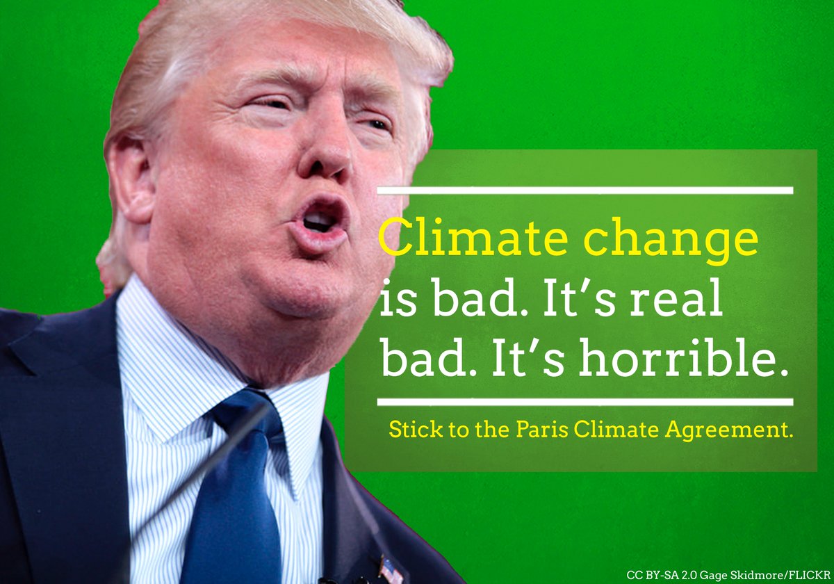 Europagruppe GRÜNE 🇪🇺 (@gruene_europa) on Twitter photo Dear <a href="/realDonaldTrump/">Donald J. Trump</a>, #climatechange is real and real bad. That is why you should stick with the #ParisAgreement. Bigly. Dear <a href="/realDonaldTrump/">Donald J. Trump</a>, #climatechange is real and real bad. That is why you should stick with the #ParisAgreement. Bigly.