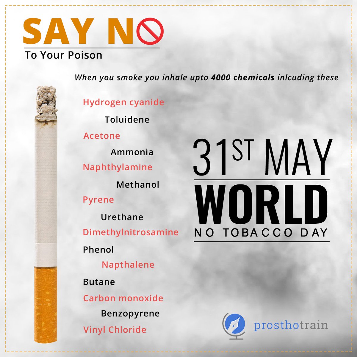 Quit Now. #worldnotobaccoday #WednesdayWisdom 
prosthotrain.com