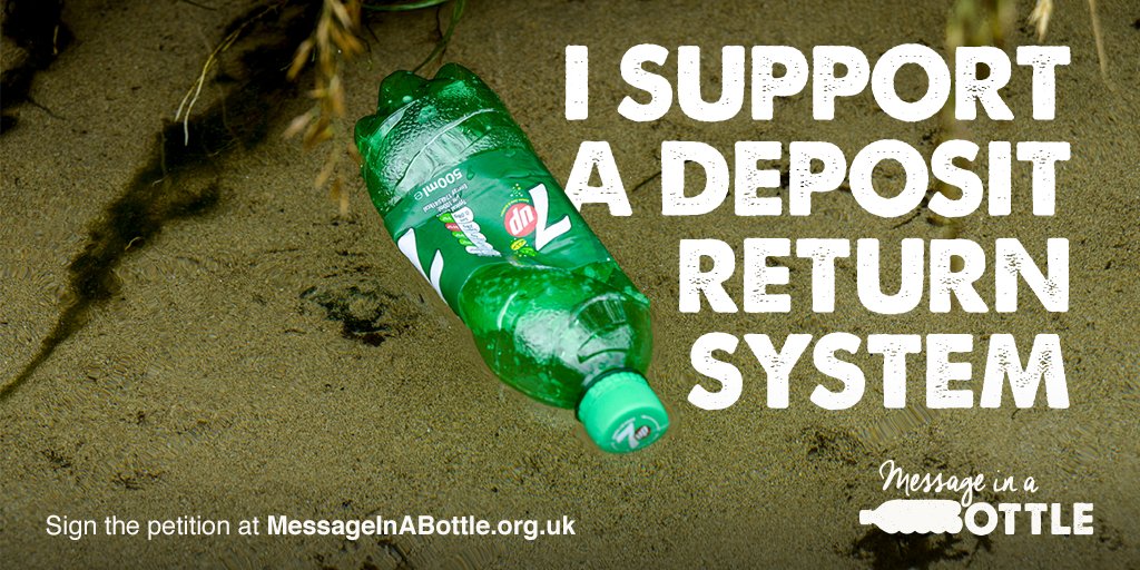Retweet if you support a deposit return system to reduce plastic pollution &amp; increase recycling

#PlasticFreeCoastlines

#MessageInABottle