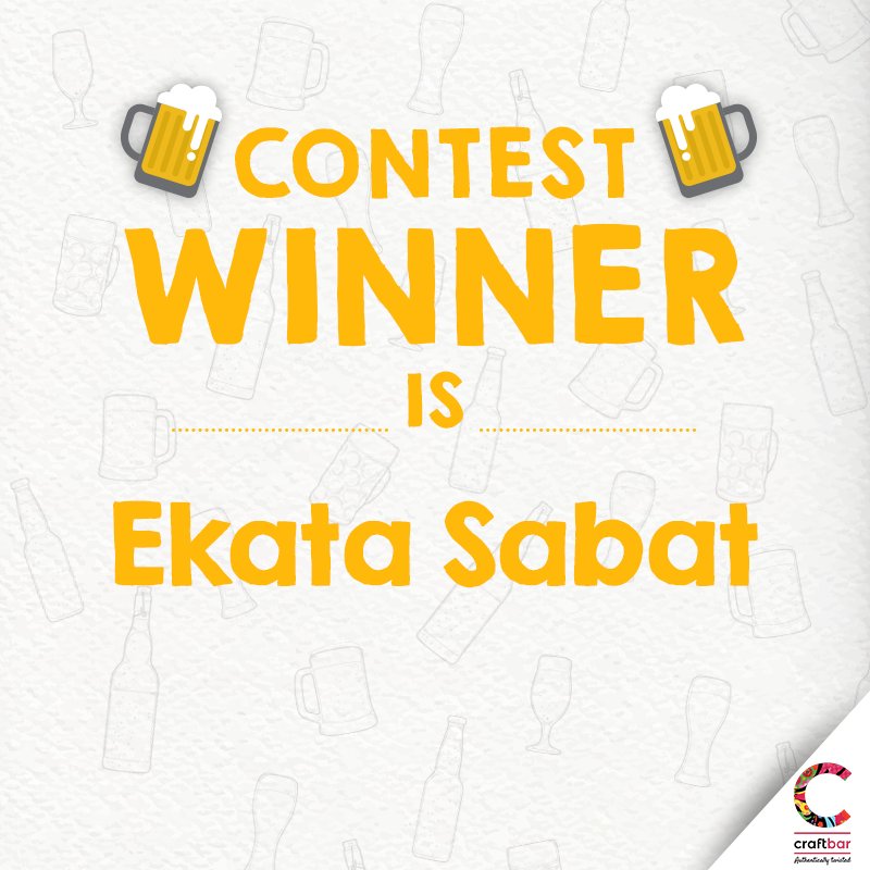 CraftbarBKC's tweet photo. Congratulations to our winner for the #GrabABeer contest!!
Please do message us your details!
#ContestWinner #CraftBarBKC #CraftBar https://t.co/mxZCzSVGF8