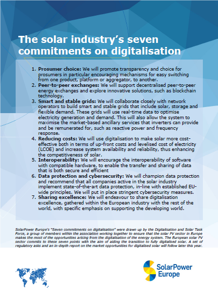 SolarPowerEU's tweet image. Today we are proud to launch seven #solar industry commitments to increase solar #digitalisation bit.ly/1T9GHhW #digitalsolar