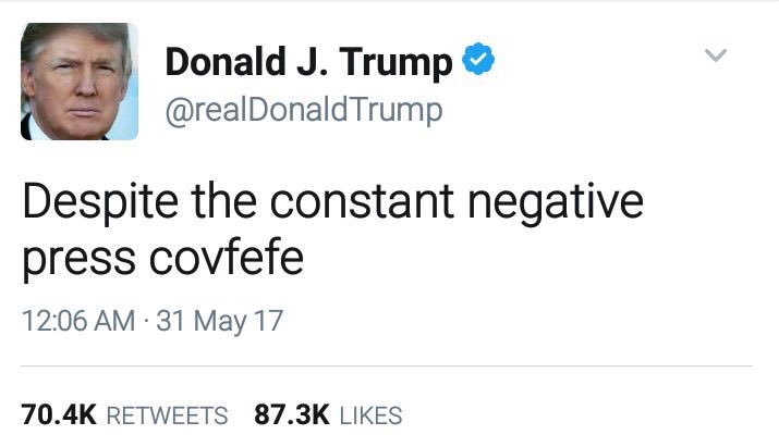 TheDre_Head's tweet photo. There's nothing I hate more in this world than negative press covfefe 😡
#Trump #trumpshove #presscovfefe https://t.co/N0CpzgEI1A