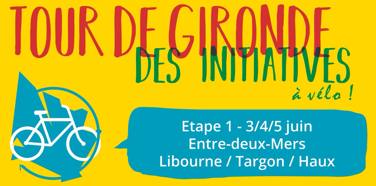 🚨 EN ROUTE POUR LA TRANSITION 🚨
Le #TourGirondeInitiatives s'élance samedi de #Libourne ! Rejoignez le peloton ! facebook.com/events/1355168…