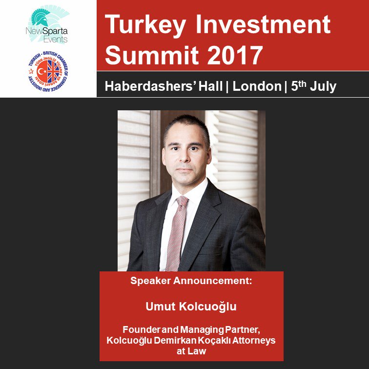 NewSpartaEvents's tweet photo. We are pleased to announce that Umut Kolcuoglu will be joining us at the #Turkey #Investment Summit 2017! https://t.co/a8lvi8calf https://t.co/JjqgqE4gzI