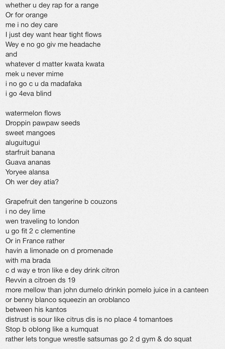 wanlov's tweet photo. Trk 09 "Fruitopian Raps" is about my two favorites: raps & fruits #OrangeCard #FruitopianRaps ๐๐ค
https://t.co/DelAuBkNW5 https://t.co/6XpcGyGYb8