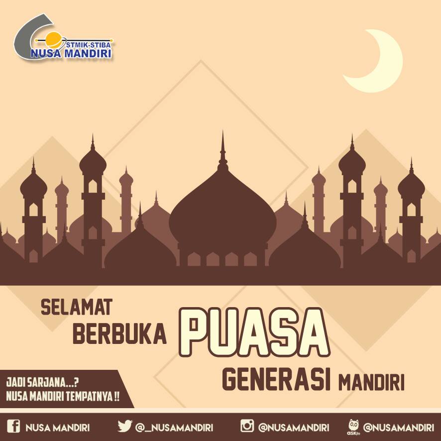 Selamat berbuka puasa, Generasi Mandiri. Kalian buka puasa pakai apa hari ini? Jangan lupa berdoa ya.
#bukapuasa 
#ramadhan 
#NusaMandiri