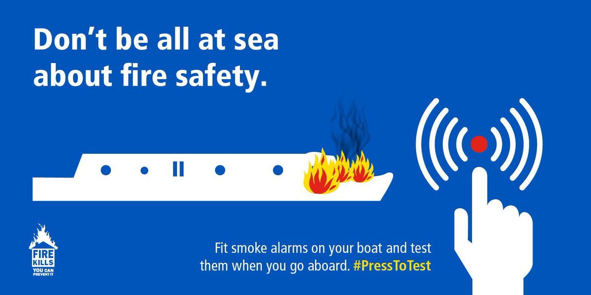 Have you got smoke alarms on your boat? Fit smoke alarms and test them when you go onboard #BoatFireSafety #BoatSafetyWeek #boating #sailing