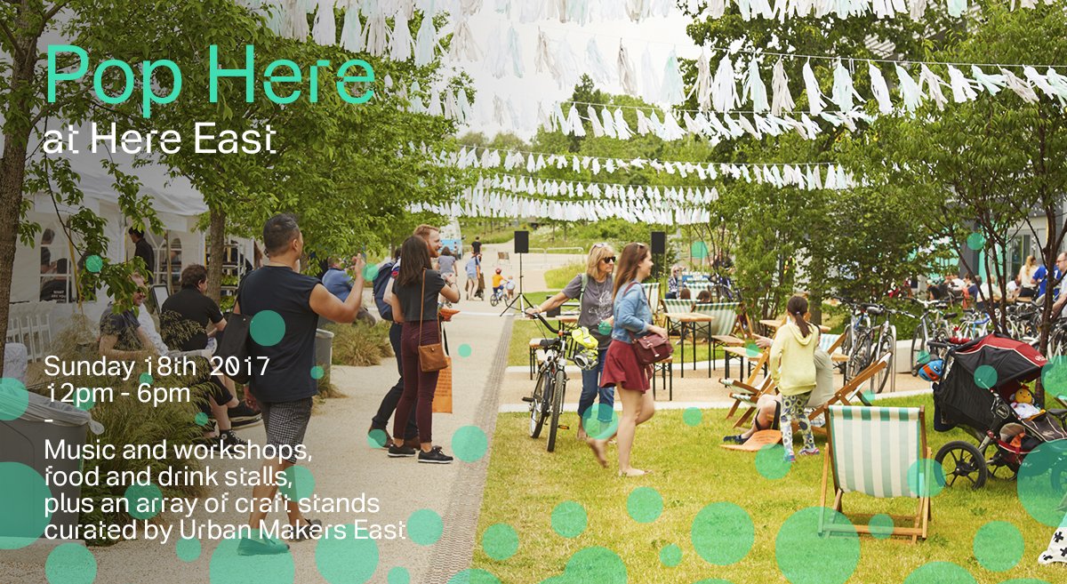 HereEast's tweet image. Coming to Here East June 18th, the #PopHere Makers Market! Expect an afternoon of family fun, music, food &amp;amp; drink! bit.ly/2rjyLnx