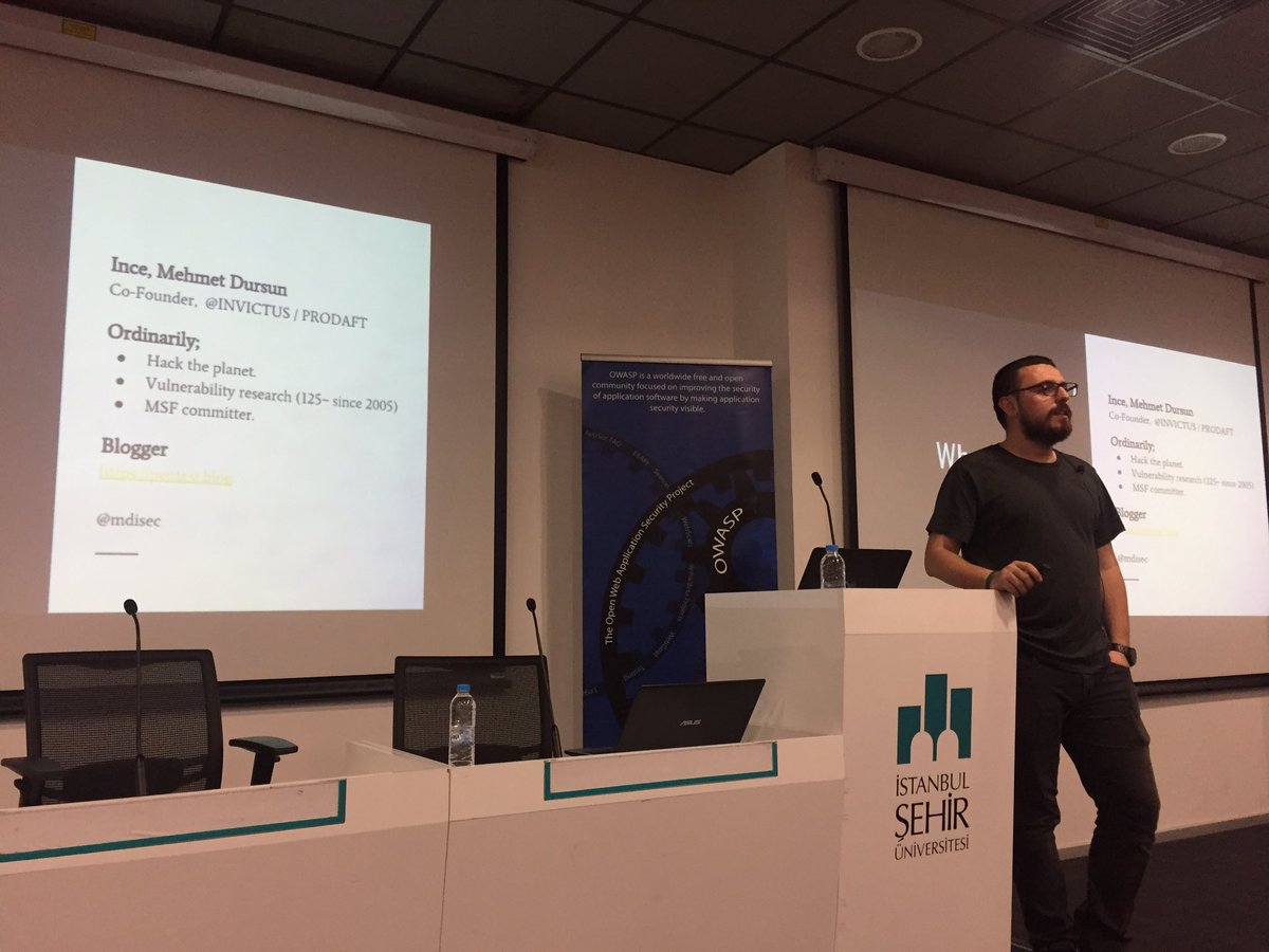.<a href="/mdisec/">Mehmet INCE</a> "Breaking Framework's Core" sunumunu gerçekleştiriyor. #appsectr17