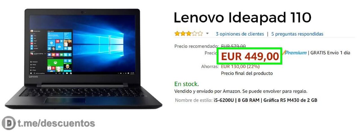 tuiti365's tweet photo. New article added on Inoreader. Portátil Lenovo Ideapad i5-6200U 8GB por sólo 449€ - https://t.co/nCgxQ5LjM7 https://t.co/afsKaMnCoT