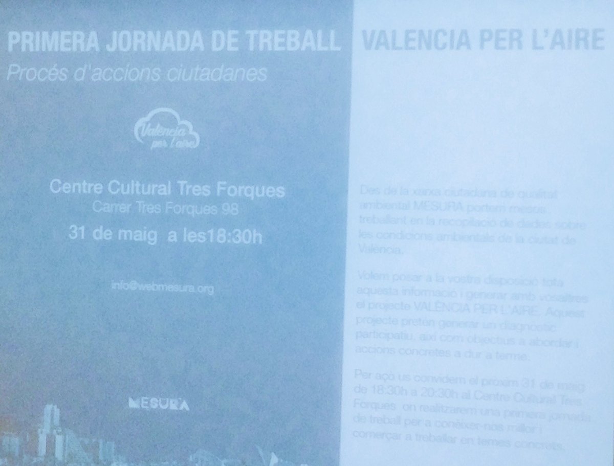 urbanohumano's tweet photo. Empezamos la jornada de trabajo sobre Valencia Per L'Aire en @cultural3F https://t.co/WsUZSSETqX