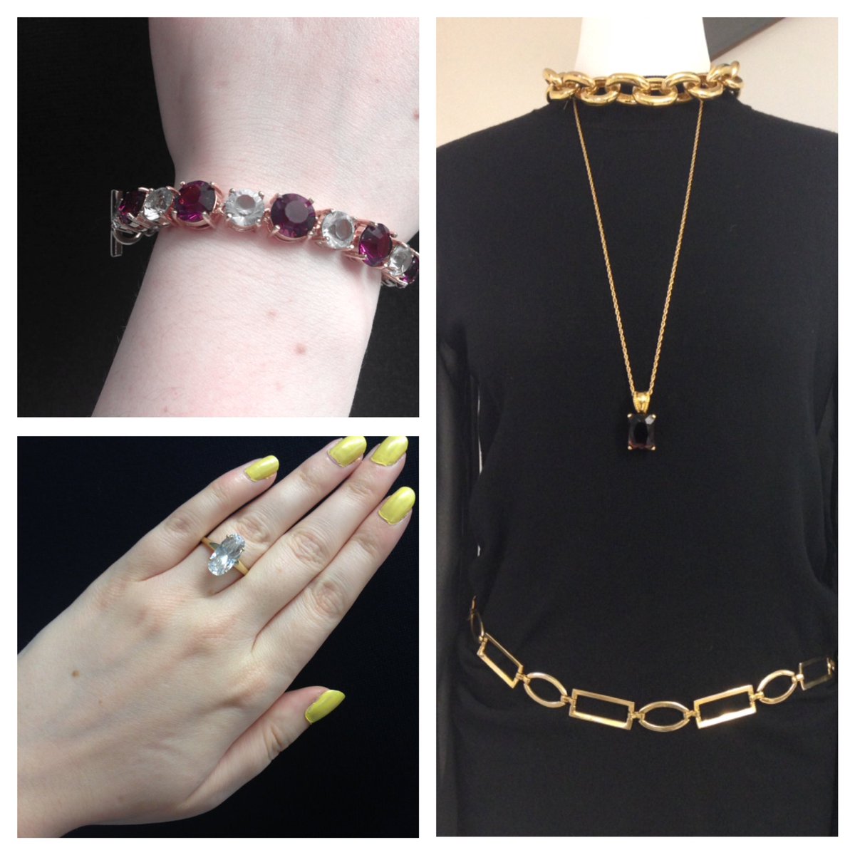 MaggieSuzi's tweet photo. #Gold, #Silver and #Semiprecious: three simple looks made using pieces owned by the wonderful #MargoMacdonald. Available in store now โค๏ธ๐๐ https://t.co/lZP0YtzYtV