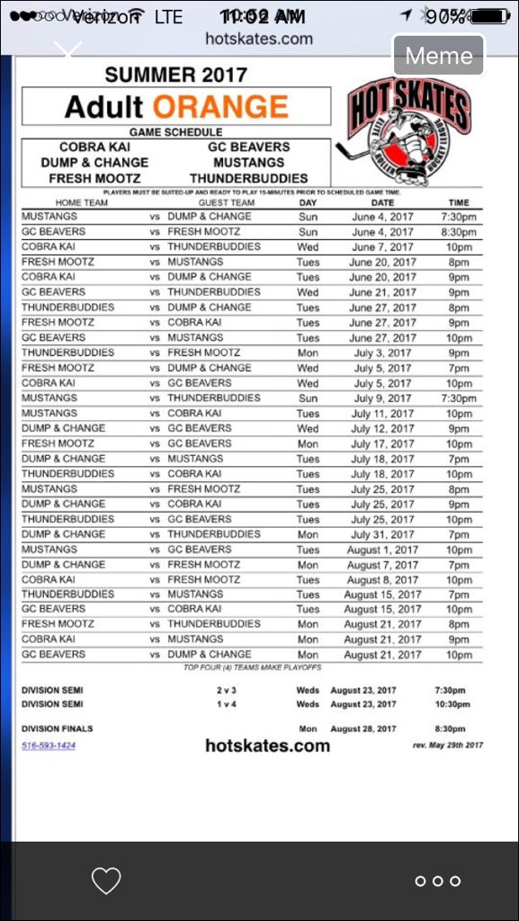 GC_BEAVERS's tweet photo. Beavers schedule for upcoming 2017 summer season. Somehow we got moved up a division. Roll Beaves #DoItForDelmar https://t.co/6i7otH27aA