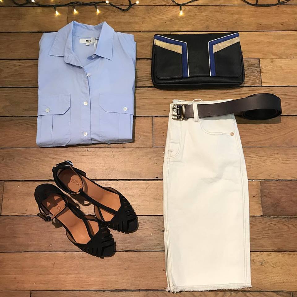 Petitecherie14e's tweet photo. Le crush look du jour ! #crush #look #chemise #jupe #jean #mktstudio #sac #lilicabas #designinfrance #parisienne #parisjetaime #jolie https://t.co/su5XsgtxO0