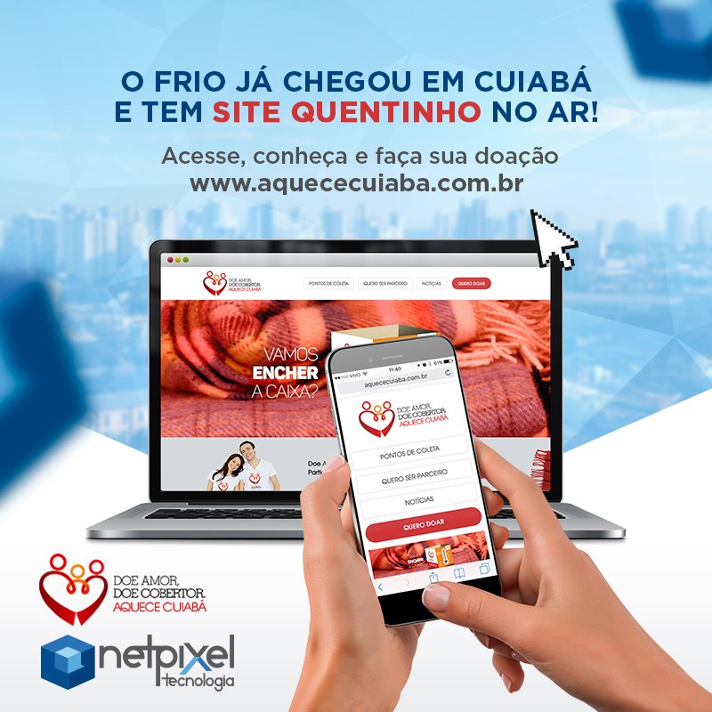 netpixeltec's tweet photo. O frio já chegou em Cuiabá e tem site quentinho no ar! Desenvolvemos o site do Aquece Cuiabá 💻 Conheça https://t.co/rweaFKphrk #netpixel #mt https://t.co/Ov3RFIOCp1