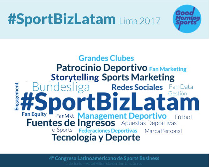 GMorningSports's tweet photo. Mañana #SportBizLatam Lima, Perú 2017, no te pierdas las mejores conferencias de SportBiz en Latinoamérica.
https://t.co/ZCWcPSO59c https://t.co/uIlPwwynBr