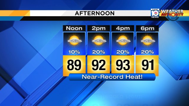 Near record heat this afternoon (Old record of 93° was set back in 2004).  #miami #FLL #FLkeys https://t.co/68fE6xYcfP