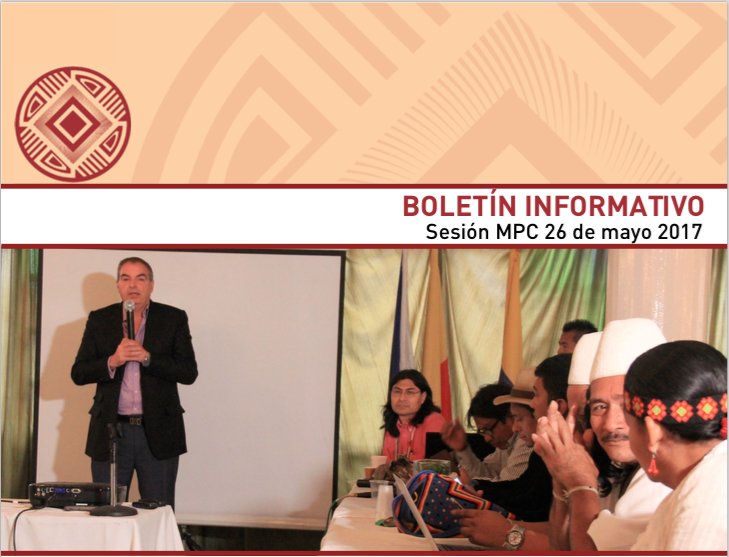 MPCindigena's tweet photo. 📢📄Boletín Informativo Sesión MPC 26 de mayo 2017
Consulta de normativas #FastTrack y acuerdos pactados en este marco
https://t.co/nXIudmiCQz https://t.co/HTwtMmTXvQ