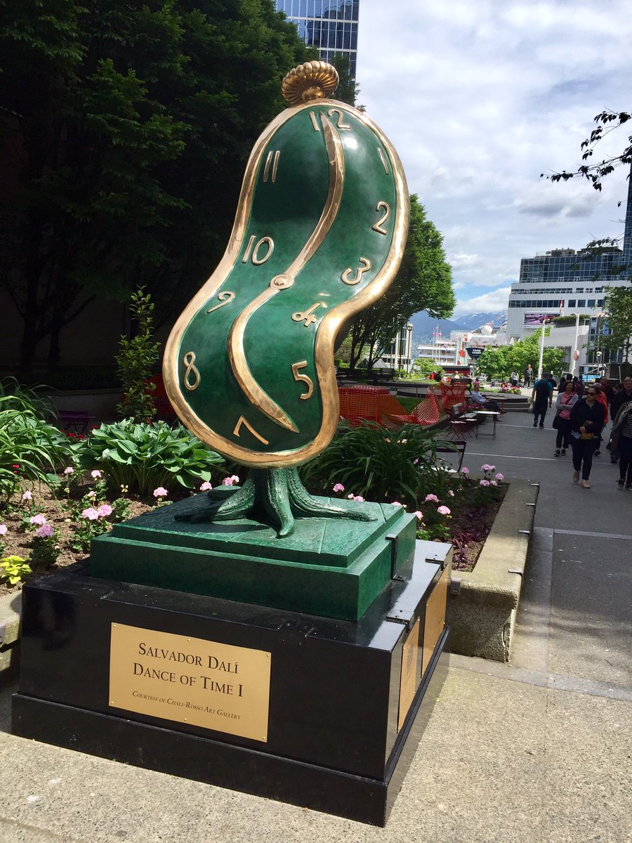 AubergeHotelVan's tweet photo. Just outside our front door: check out a timely piece of sculpture! #salvadordali #DanceOfTime @nowyvr @myvancity @HastingsWest https://t.co/UxrP8zFnob