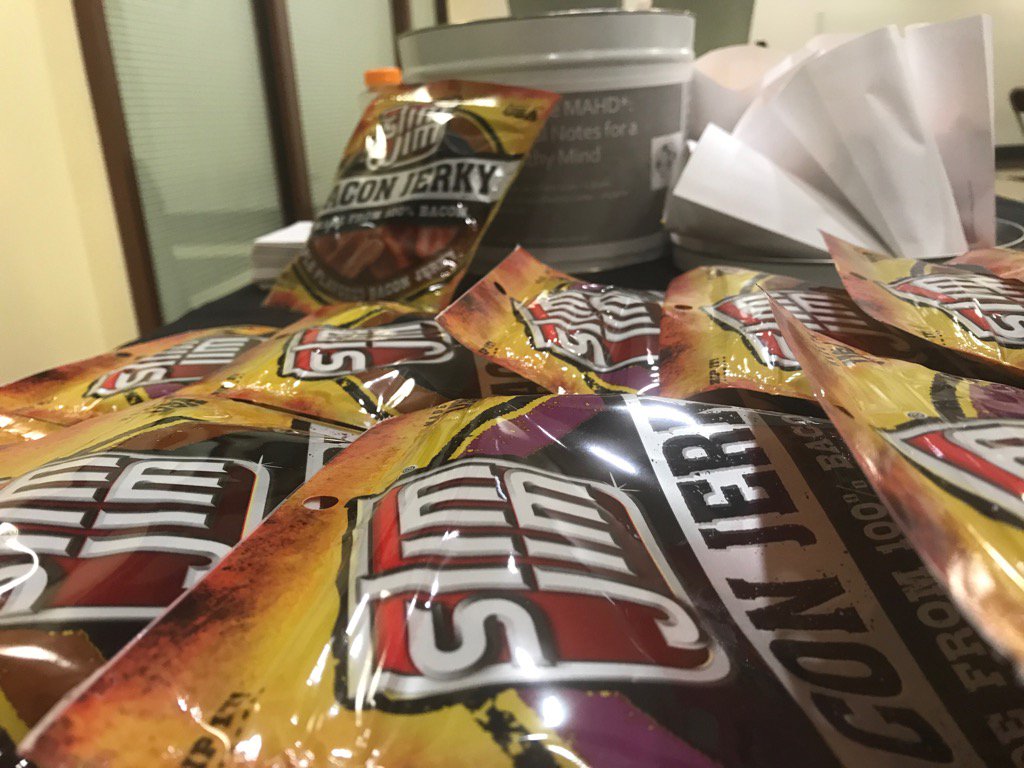 mdemoya's tweet photo. Thank you @SlimJim for donation delicious Bacon Jerky to out mental health fair. #treatyourself #MHADFAIR https://t.co/mLOYuwkYZD