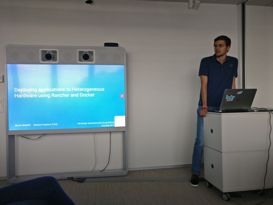 seanrmurphy's tweet photo. .@brunograz1 rocking the #dockerch house with his ARM on @Rancher_Labs work! https://t.co/5mfqtPMIP8