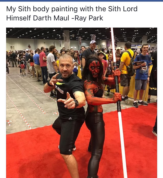 Wc_Imagination's tweet photo. I Body painted a Sith lord @MegaConvention!! https://t.co/gHIow4uWQN