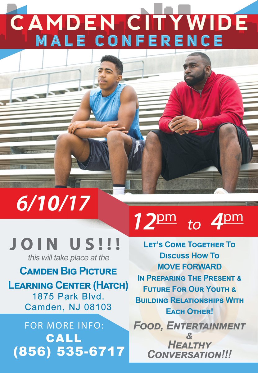 CamdenOne's tweet photo. Join Rising Leaders at there 2nd Camden Citywide Male Confrenece June 10, 2017 https://t.co/MTLoBd4sY4