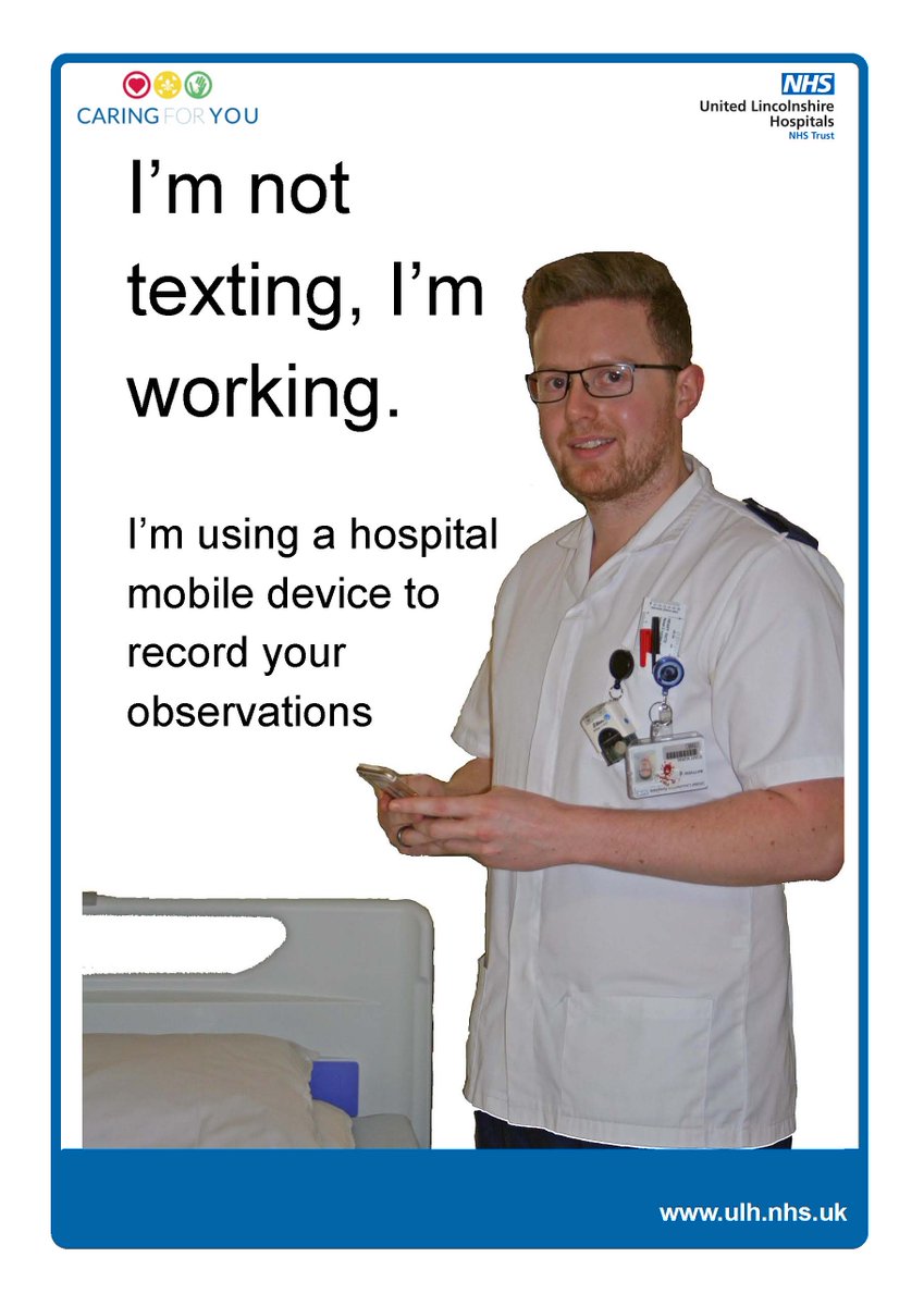 ULHT_News's tweet photo. If you see our staff using mobile phones or iPad's on wards this is because they are recording observations electronically. https://t.co/DwnPJbRtaC