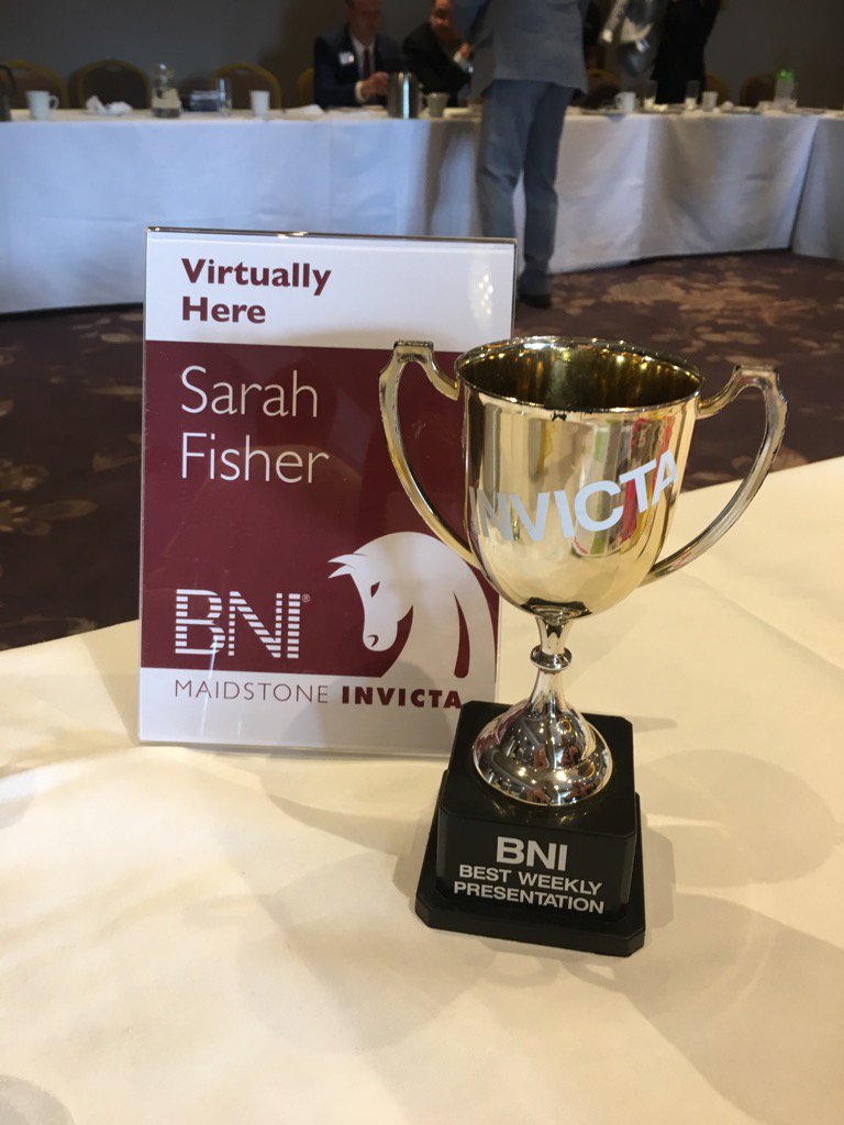 Great meeting today &amp; I won the trophy <a href="/BNIInvicta/">BNI InvictaMaidstone</a> <a href="/Stonesacc/">Stone's Accountancy</a> @PHLSMortgage <a href="/lindacloke/">Linda Cloke</a> @thekentkitchens #networking