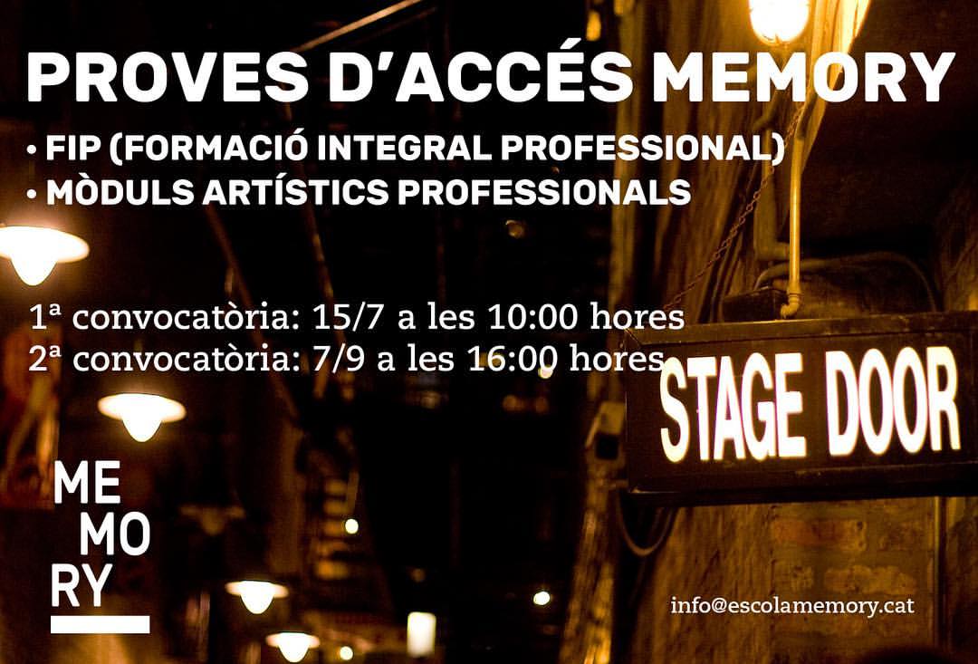 Inicia la teva carrera dalt de l'escenari amb nosaltres, inscriu-te a les proves d'accés pel curs 17/18!