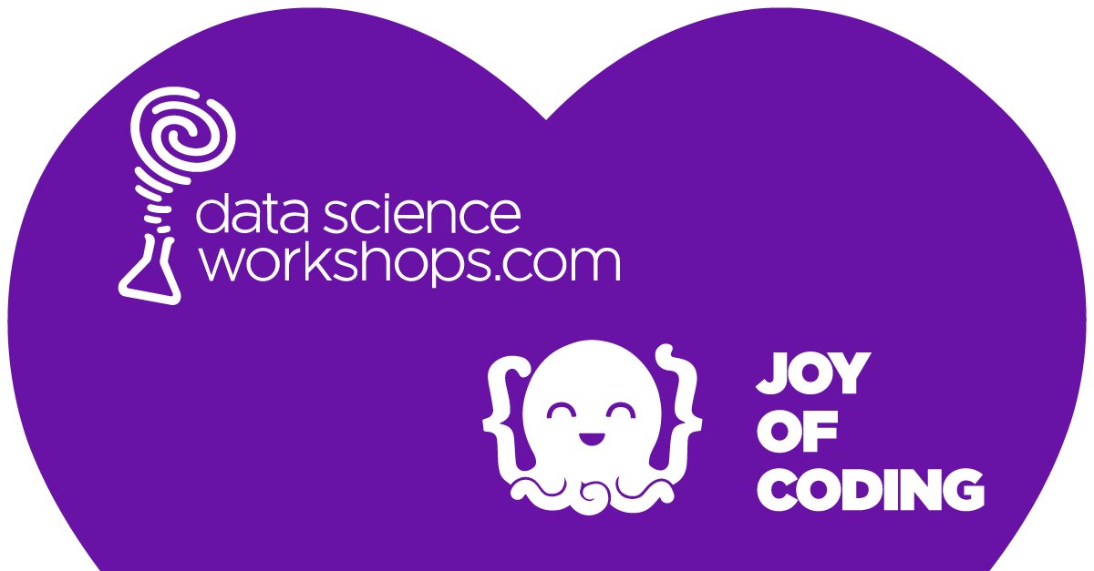 DataSciWorkshop's tweet image. We&apos;re filled with joy to be sponsoring this year&apos;s @JoyOfCoding, which takes place in Rotterdam on June 30.