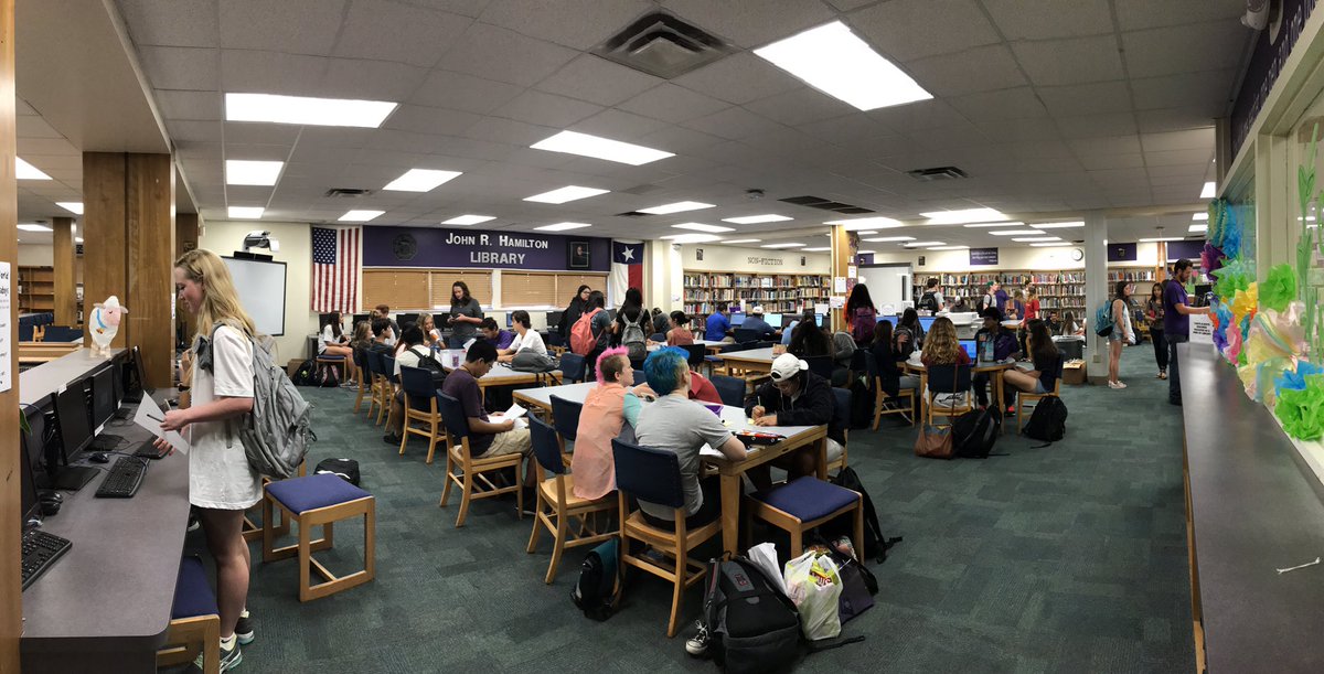 PaschalLibrary's tweet photo. We kept them out during laptop collection, they came back in force. #finals #PaschalProud #fulllibrary https://t.co/wxObfkmjTz