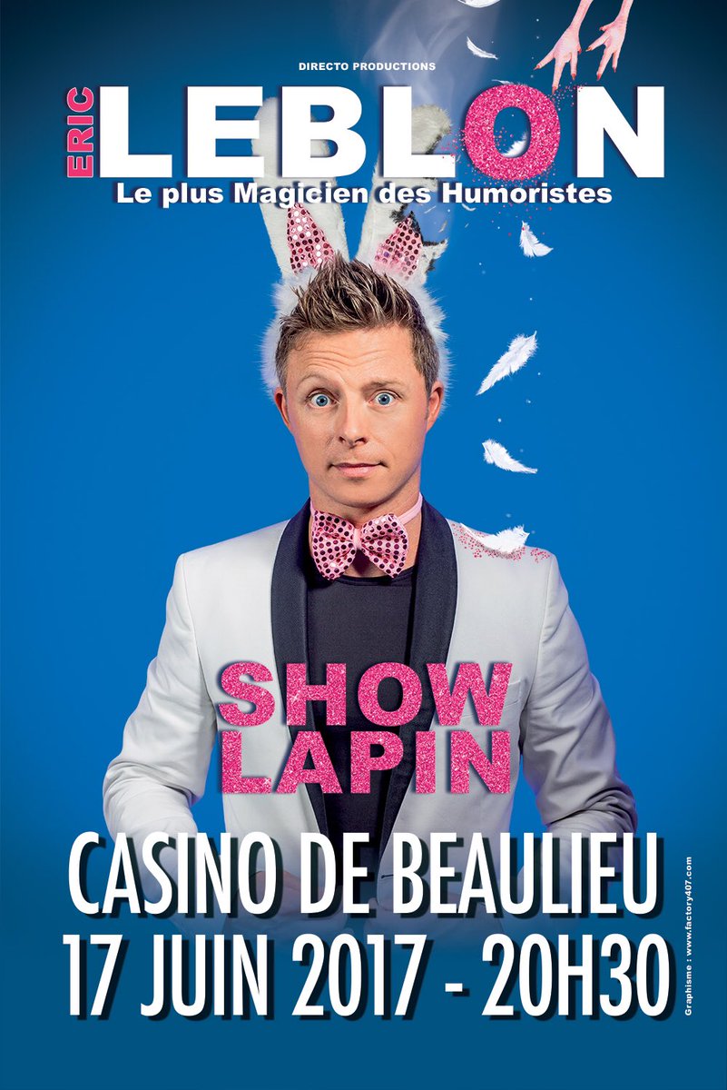 Ericleblon's tweet photo. Rendez vous au Casino de Beaulieu le Samedi 17 Juin #magie #illumoriste #humour @Casino_Beaulieu https://t.co/qiJKazDgSF