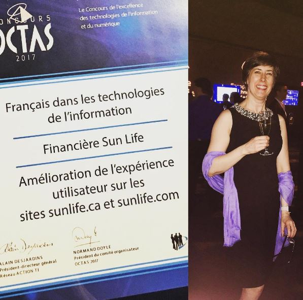 4cath_p's tweet photo. RT @SunLifeQC Belle reconnaissance pour l'#EquipeSunLifeQC, finaliste dans la catégorie «Mérites du français - Catégorie TI» #OCTAS2017 https://t.co/0F74qgoDqL