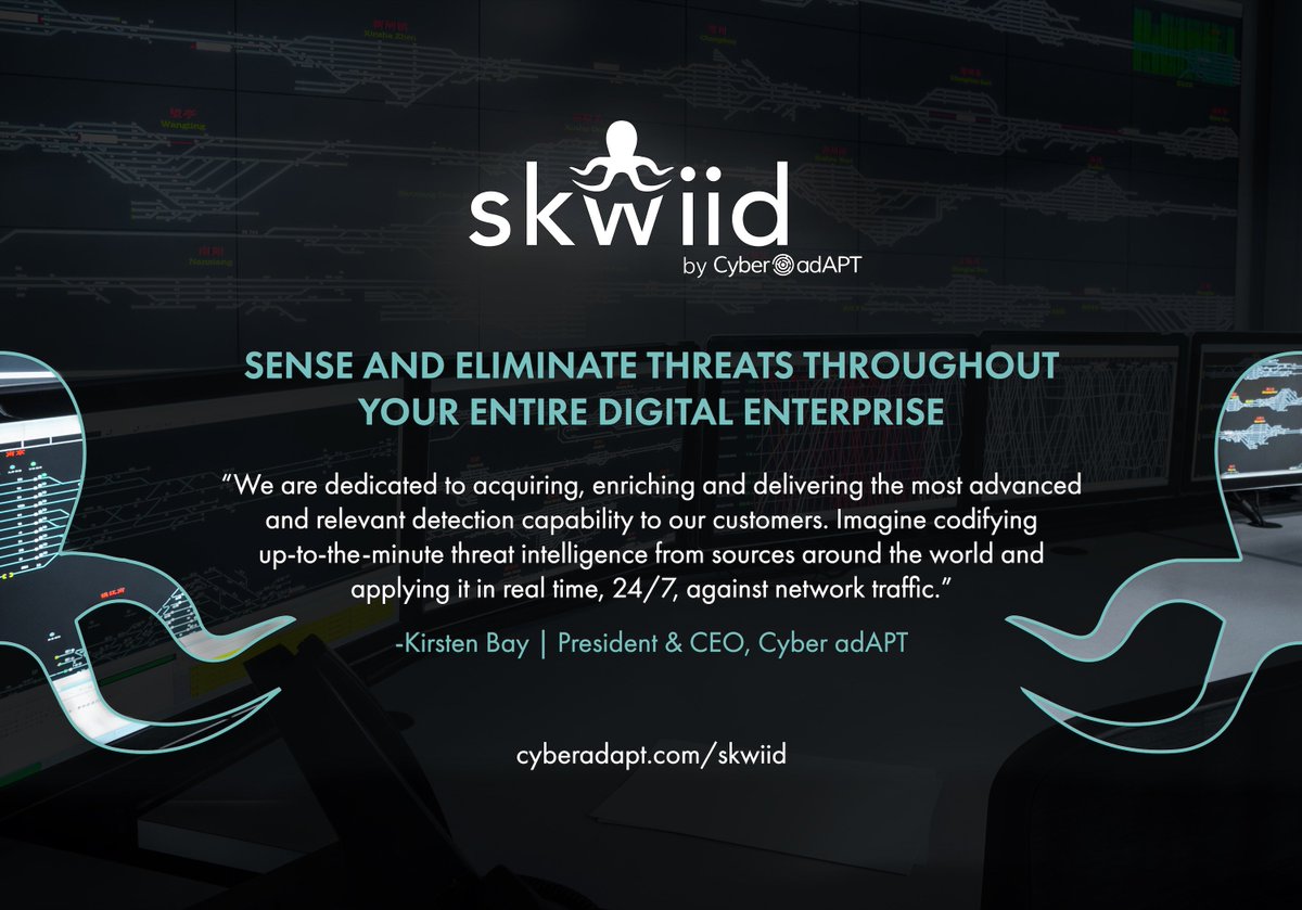 CyberadAPT's tweet photo. Today, we launch of our patented, attack detection platform – skwiid by Cyber adAPT: https://t.co/3tAeXVYZga | #skwiidbycyberadapt https://t.co/FcOfX9rQdD