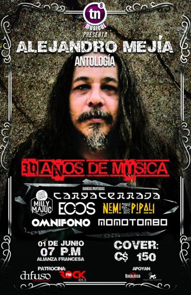 rocknica's tweet photo. Mañana @AlejandroCMejia - 30 años de música. Bandas: CARGACERRADA @ECOS_ni @NemiPipali @MomotomboNic y Omnífono 

https://t.co/MEd0GZD7wS https://t.co/vHOz6pJGO5
