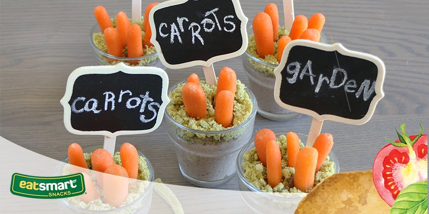 Put a little crunch back in your afternoon #snack and whip up these mini carrot gardens with the kiddos! #Eatsmart