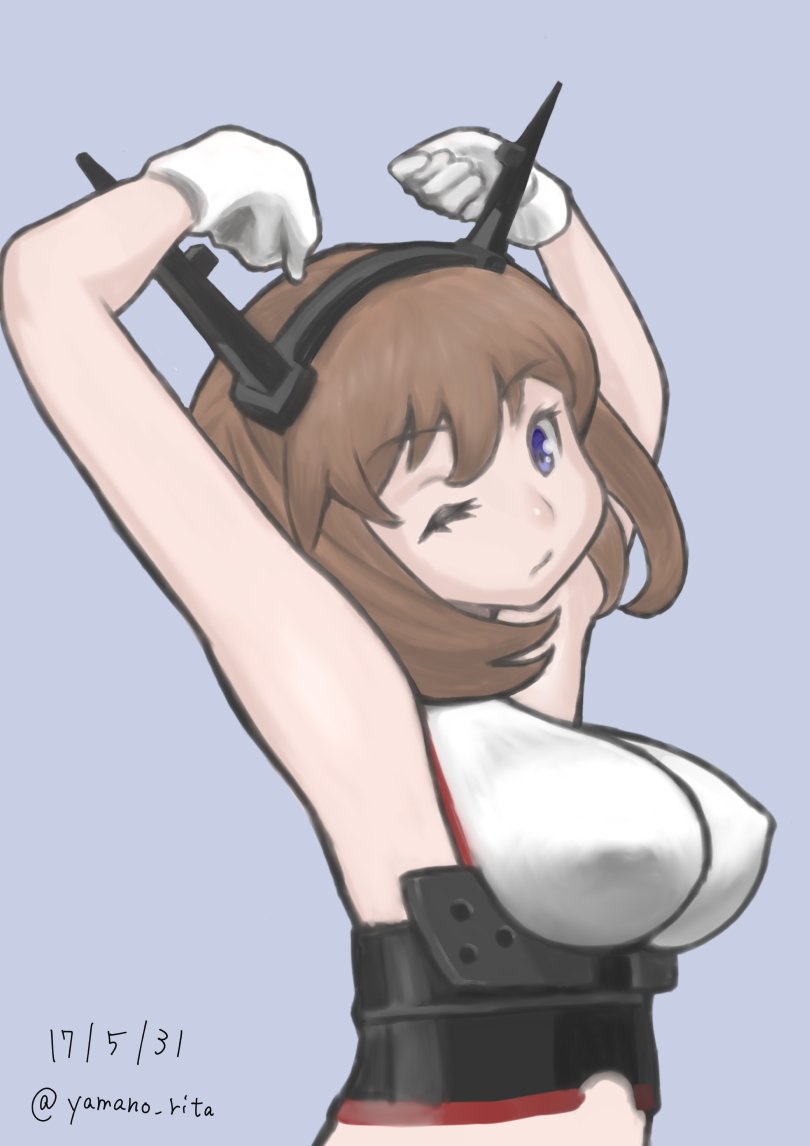 陸奥。
#艦これ版深夜の真剣お絵描き60分一本勝負
#艦これ版真剣お絵描き60分一本勝負_20170531 