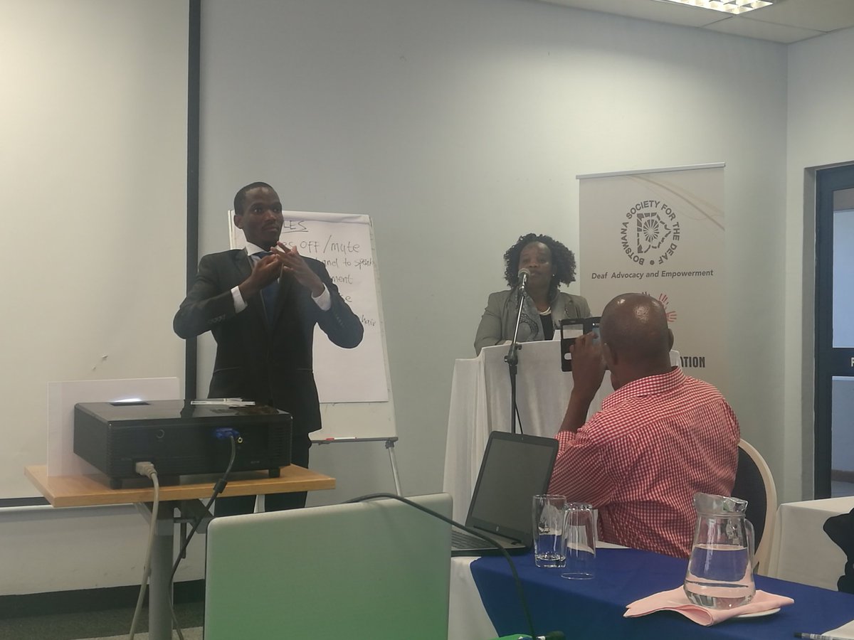BSD director @orapelengmokgosi welcoming remarks for the Deaf empowerment meeting. #BSD