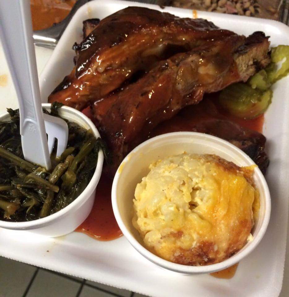 sawsbbq's tweet photo. Need to get over the hump? We have what you need. #ribplate #mac&amp;cheese #turnipgreens #goodeating https://t.co/4S8Dx2XocR