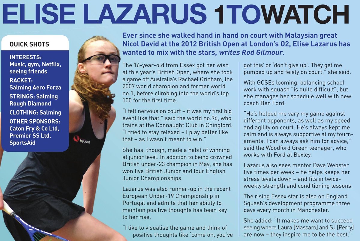 We're ahead of the pack when it comes to future stars of the game.Subscribe now: squashplayer.co.uk/magazine.htm