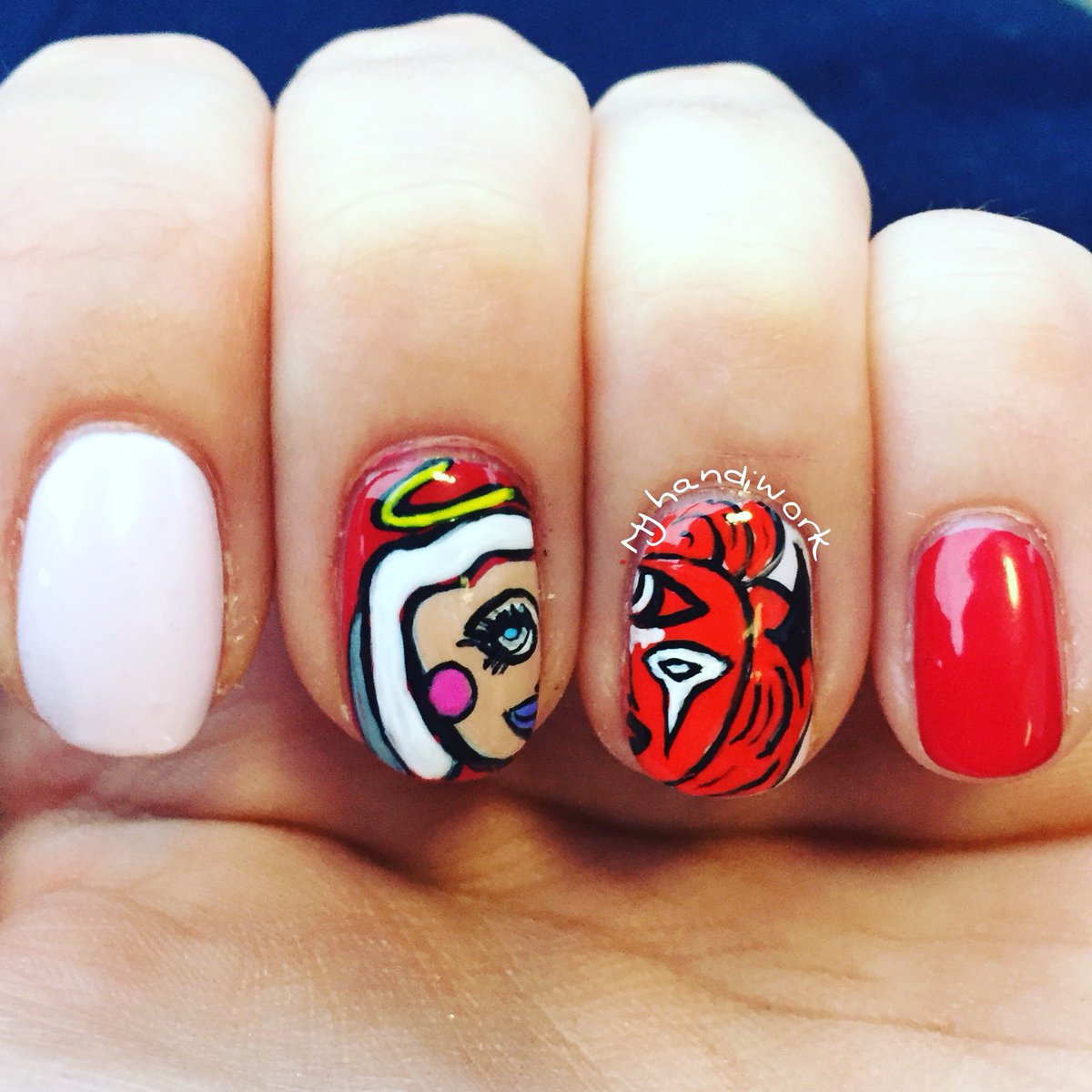 Nails done for #queenswerqtheworld yesterday! I choose to pay tribute to <a href="/KimChi_Chic/">Kim Chi</a> 's sickening make up skills. #rupaulsdragrace