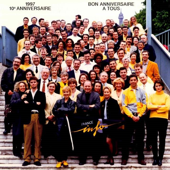 gregphil's tweet photo. Demain @franceinfo fête ses 30 ans ! En attendant, photo du 10ème anniversaire #1erjuin1987 https://t.co/BTLnmfOs7l