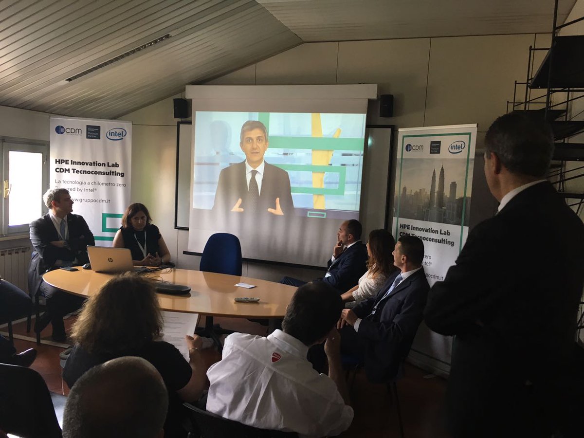 HPE_Italy's tweet photo. Ecco il video messaggio di @stefano_venturi all'inaugurazione dell'#HPEInnoLab di @GruppoCdm. #WeAreHPE #Innovazione https://t.co/jFQq9mQova