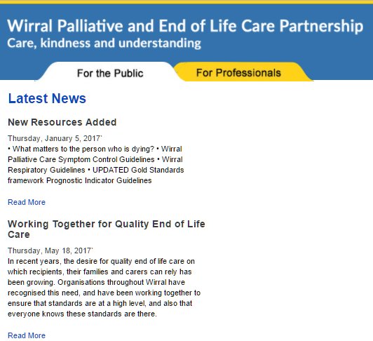 Read the latest Wirral End of Life Care news here: ow.ly/Fzfi30cbT5I  <a href="/WirralEoL/">Wirral End of Life</a> <a href="/wuthnhs/">Wirral NHS Hospitals - Arrowe Park & Clatterbridge</a> <a href="/wirralhospice/">Wirral Hospice St John's</a>