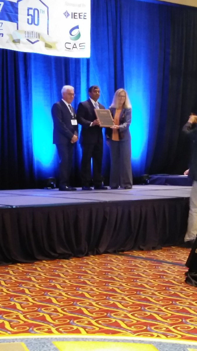 ISCAS2017's tweet photo. Prof Krish Chakrabarty from Duke receiving Charles Deosore technical award @ieeecassociety @ISCAS2017 https://t.co/ykHhBWjTaI