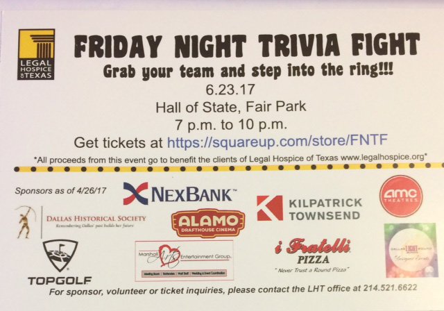 LHT_FNTF's tweet photo. Which team will take the crown this year? Come "fight" 4 our clients and some great prizes!! https://t.co/ZD8XdKE2vJ #FNTF2017 @LegalHospice https://t.co/sbJX82JsWG