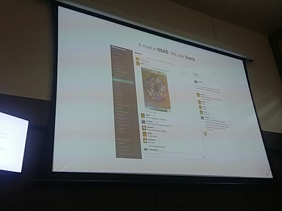 alexgspiers's tweet photo. #SIGCLANS email is dead. Slack is the new space to communicate @robtreharne https://t.co/db3DeCB3E7